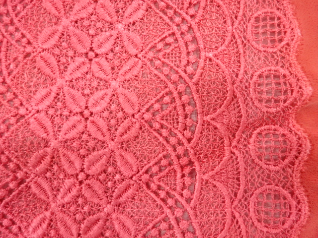  ビロードレース花模様ショール